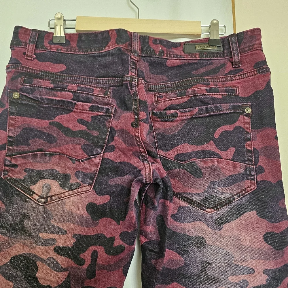 Dstrkt Men Tie-dye Camo Pattern Red Denim Jeans W34/L32 straight